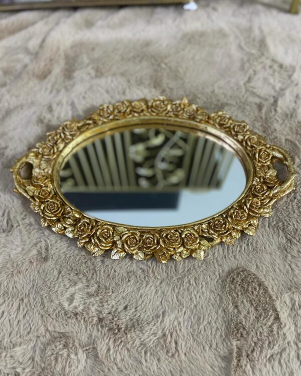 Oval roses vanity tray